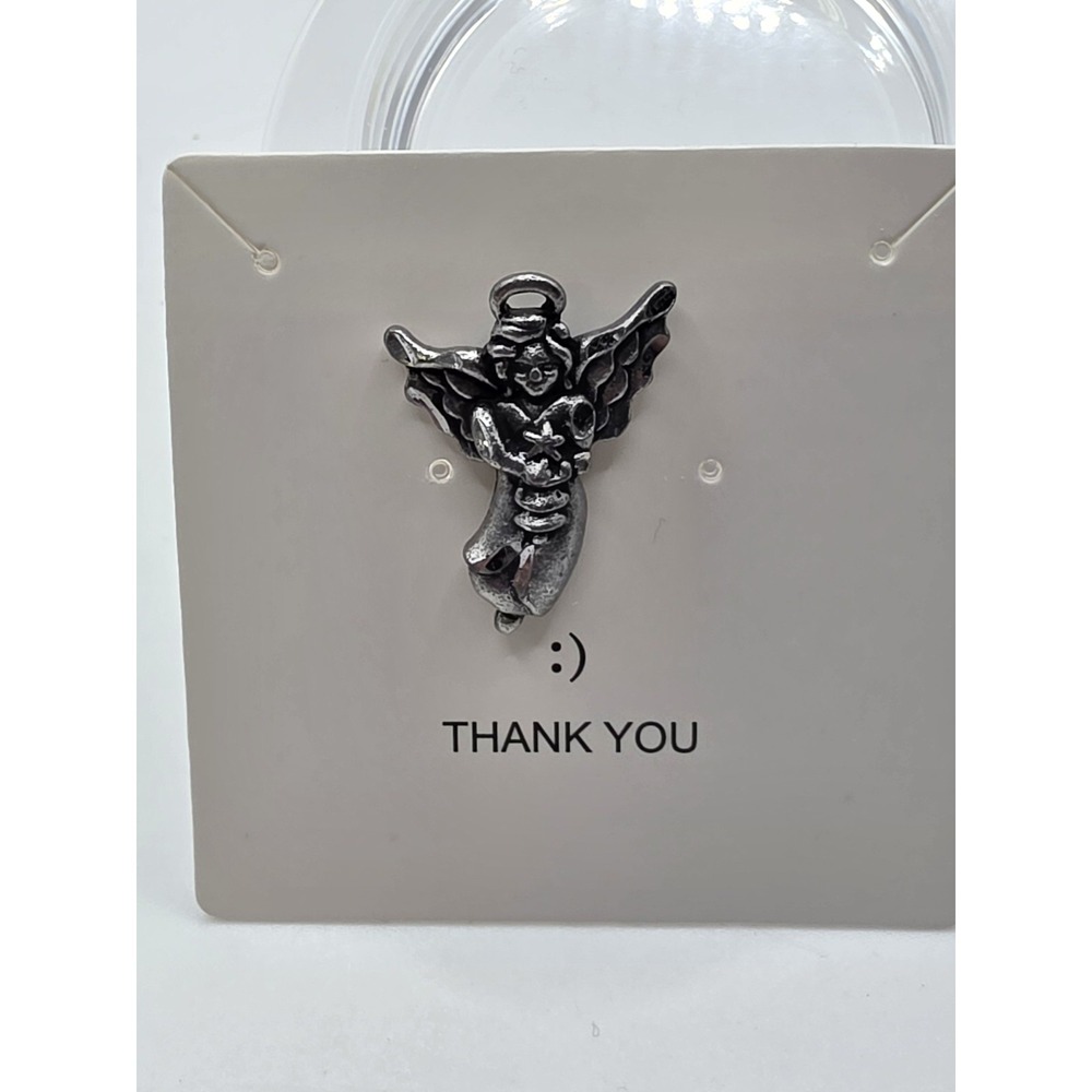 Pewter Diamond Cut Angel Lapel Pin